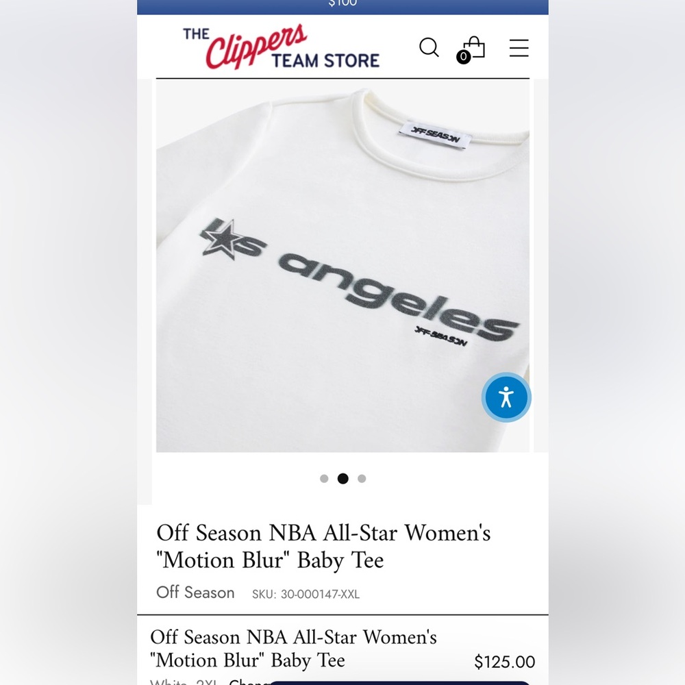 Off Season NBA All-Star Women's "Motion Blur" Baby Tee Los Angeles - Picture 2 of 9